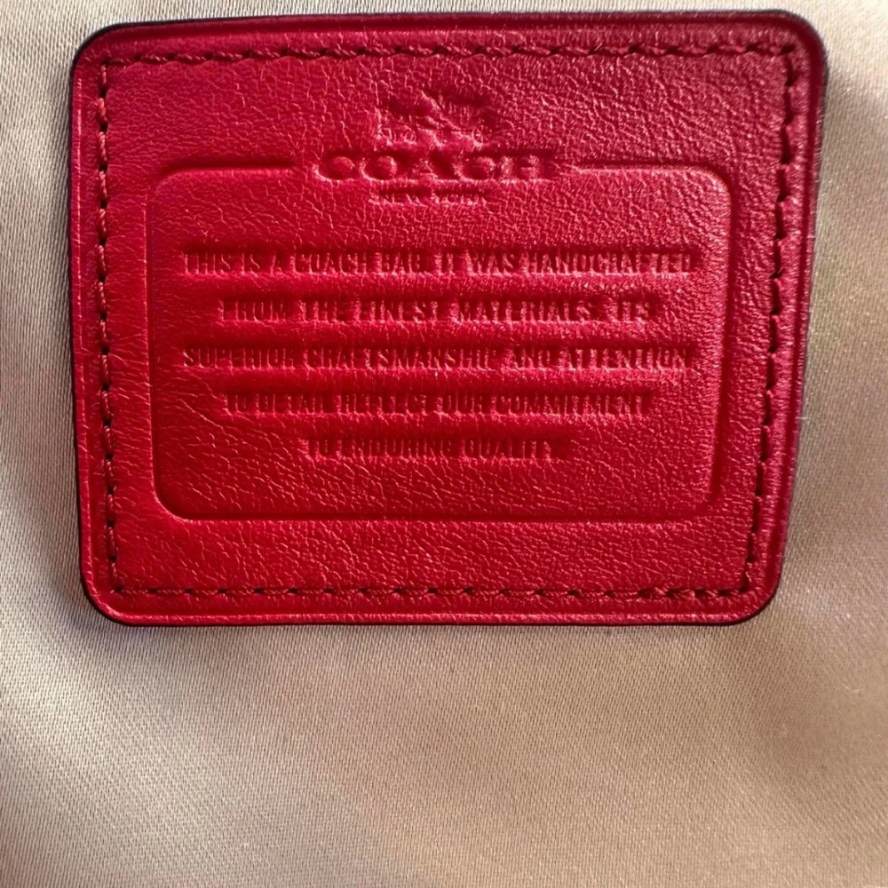 Coach Madison Sophia Gathered Red Leather Satchel with Crossbody Strap